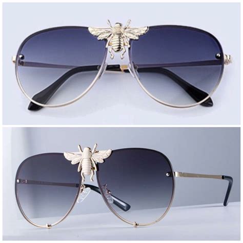 gucci bee sunglasses men's|gucci oversized clear sunglasses.